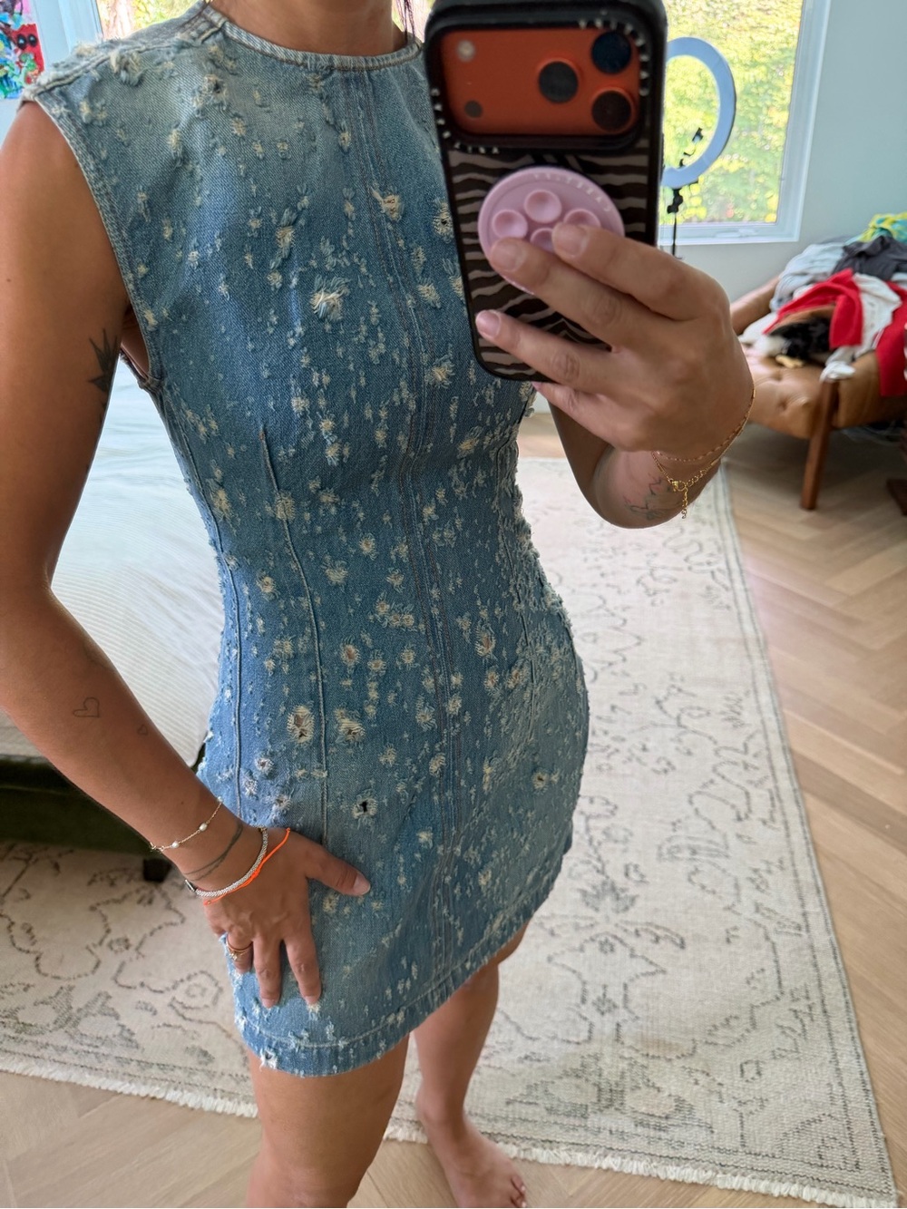 Acne Studios
Distressed Denim Mini Dress